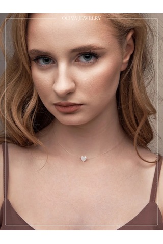 Jp Olıva 925 Ayar Gümüş Doğal Sedefli Misina Üzerinde Kolye 182784892 Beyaz