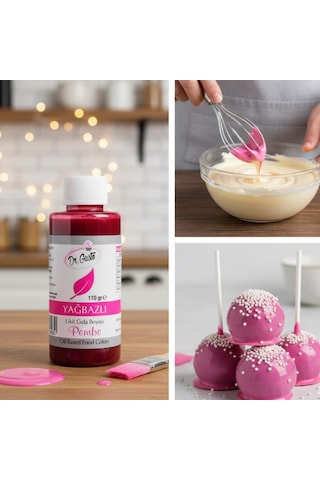 Yağ Bazlı Likit Gıda Boyası Pembe 110 G Çikolata, Ganaj Ve Yağlı Karışımlar İçin Yoğun Renk