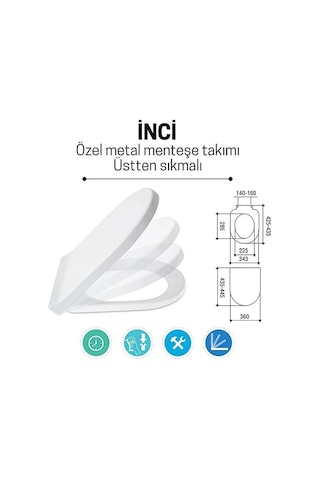 Nkp Klozet Kapağı İnci Soft Yavaş Kapanır Kolay Montaj
