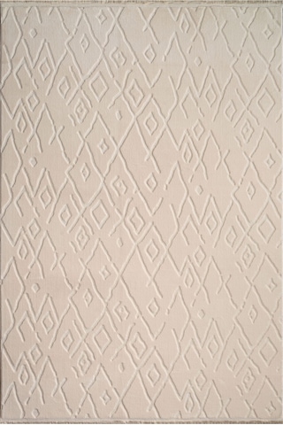 Plato Halı Opqo İskandinav Premium Yıkanabilir Polyester Kaymaz Taban Krem Halı