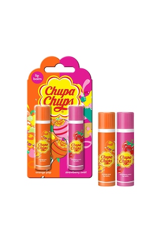 Chupa Chups 4'lü Lip Balm Dudak Bakım Seti 3.2 Gr X 4 Adet - Çilek, Portakal, Karpuz Ve Şeftali Aromalı