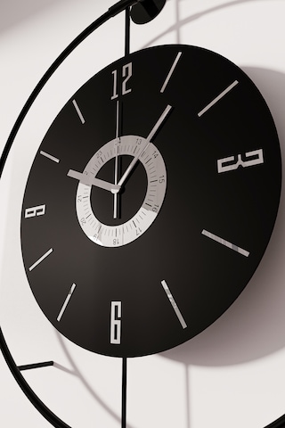 Timelles Blackberry Kadran Seri - Kırılmaz Göbek -Büyük Boy(50X75CM) - Metal (MOBİLYA) Duvar Saati