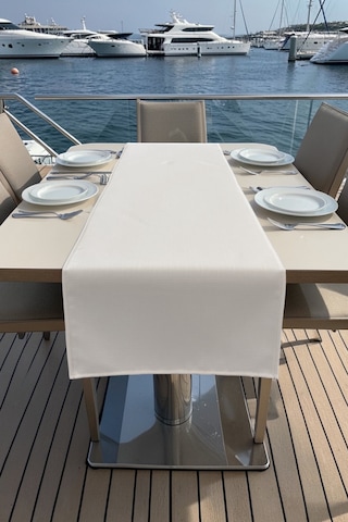 Marin Runner 145x40 Ve 2 Li 45x45 Kırlent Seti Su Geçirmez Outdoor Keten Tekne Bahçe Salon Ve Balkon Krem