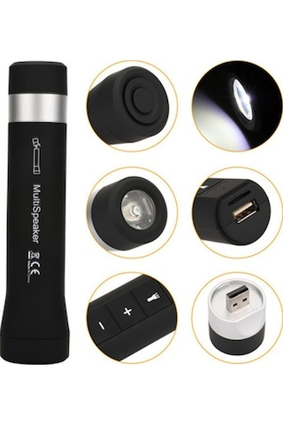 Fortunelane Bluetooth Kablosuz Hoparlör Bisiklete Montaj - Led Fenerli, Su Geçirmez, 24 Saat Pil Ömrü, Dış Mekan Hoparlörü