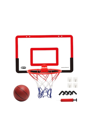 Ranyeek Çocuklar İçin Pvc Minik Basketbol Seti - 40x26cm Duvar/daire Montajlı, 11cm Top, Pompa Ve Halka İle - Spor Becerileri Geliştirici Oyun