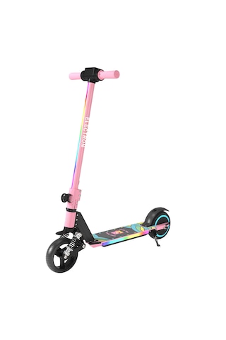 Electron S5 Elektrikli Çocuk Amortisörlü Led'li Scooter Pembe + Dizlik Dirseklik Pembe