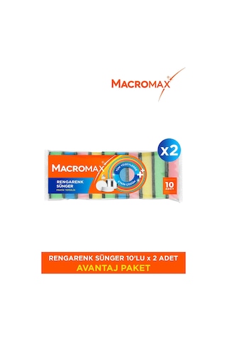 Rengarenk Sünger - 10x2 20 Adet