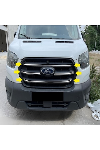 Ford Transit Uyumlu 2019 Ve Üzeri Krom Ön Panjur 4 Parça Paslanmaz Çelik