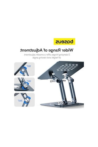 Baseus Ayarlanabilir Dizüstü Bilgisayar Standı, 360 Derece Dönebilen Ayarlanabilir Dizüstü Bilgisayar Standı Üç Katlı Versiyon Apple Uyumlu MacBook Air Pro, Dell Xps, Hp Vb. İçin Ergonomik Katlanabilir Stand