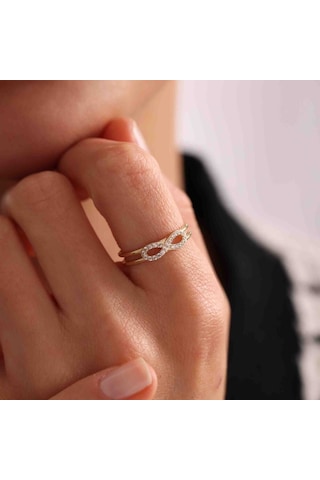 Altın Sonsuzluk Yüzük Yeni T12888 Renkli