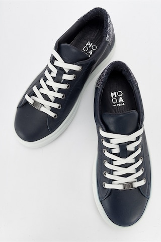 Luvishoes Ayverıe Lacivert Hakiki Deri Kadın Sneakers Lacivert