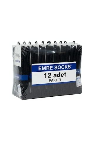 Alfa Aksesuar 03 Emre Erkek Dikişsiz Çorap 100% Pamuk - 12 Adet Antrasit