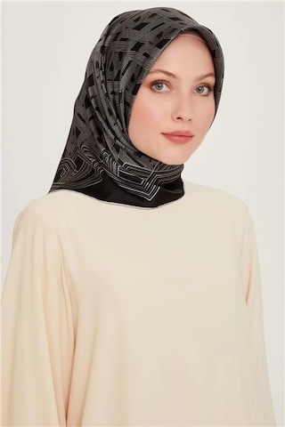 Armine Sura Saf İpek Eşarp 9213d 03 Siyah