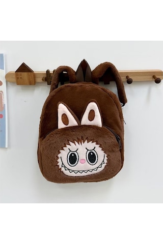 Moveevo Çocuklar İçin Sevimli Plüsh Çift Omuz Çanta - Oyuncak Stili, Yumuşak Kumaş, Günlük Kullanim İçin Kahverengi
