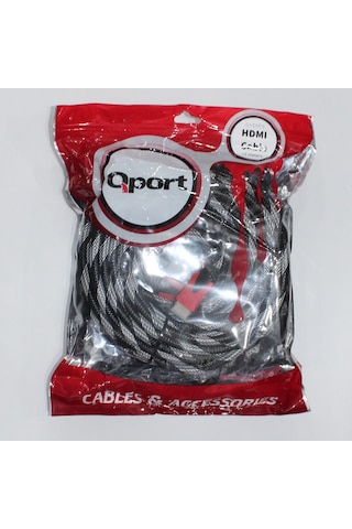 QPORT 15 Metre HDMI Kablo Altın Uç Örgülü 4K 3D  HDMI Kablo Q-HDMI15