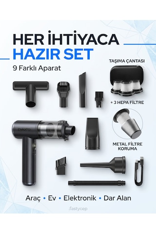 Gees Global Ekd-sp10 17000pa 2000ah Güçlü Vakum Ve Üflemeli Şarjlı Elektrikli Araç Süpürgesi 3ad Filtre Gbzs