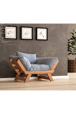 Woodesk Adalar Masif Tik-gri Renk Berjer Cpt8153-140 Gri