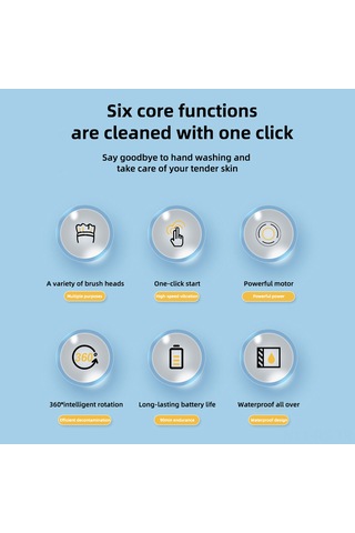 Reedark Kablosuz Elektrikli Döner Fırça - Mutfak, Banyo, Zemin Ve Daha Fazlası İçin 5 Başlıklı Temizlik Seti