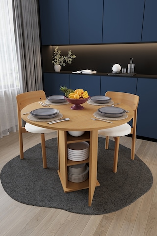 Modern Dolaplı 4 Kişilik Mutfak Yemek Masası %100 Mdf Mutfak Yemek Odası Masası Ym04 Karına