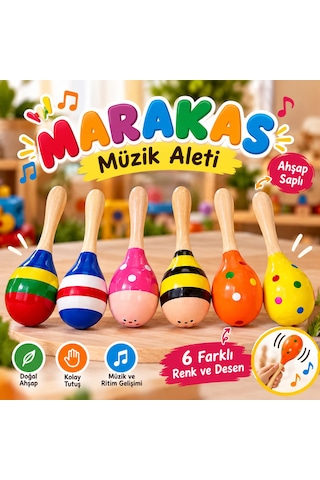 Ahşap Saplı Renkli Marakas Ahşap Saplı Renkli Marakas