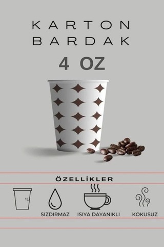 Karton Bardak 4 Oz Türk Kahvesi Espresso Bardağı 100'lü 100 adet