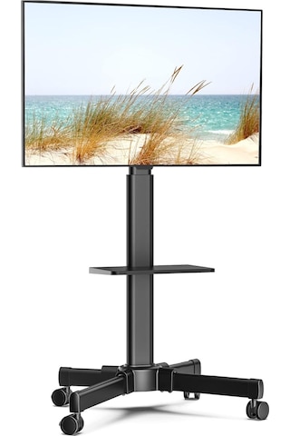 Fitueyes Tekerlekli Mobil Tv Sehpası, 32-55 Inç Lcd Led Plazma Ekranlar Için, Yüksekliği Ayarlanabilir Çok Renkli