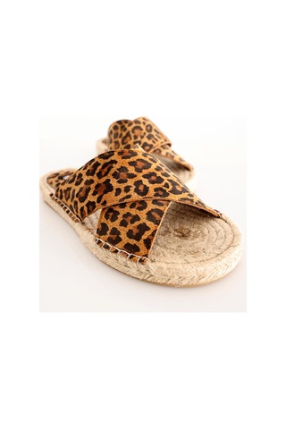 5in1Canpolat Leopar Espadril Terlik 24112-leopar Kahverengi
