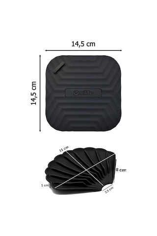 2'li Siyah Silikon Gider Kapağı Ve İstiridye Sabunluk Seti Su Giderli Banyo Mutfak Organizer