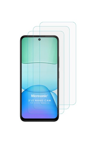 Microsonic Xiaomi Redmi 13 4g Screen Protector Nano Glass Cam Ekran Koruyucu 3 Lü Paket