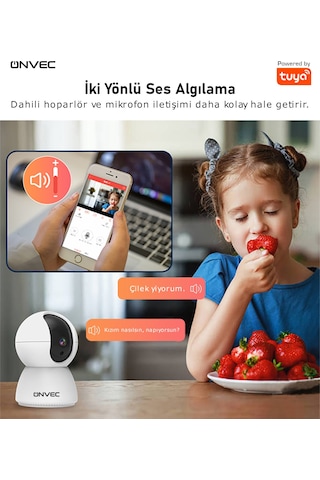 Onvec 2Gen Tuya Wifi Destekli 1080P Akıllı Kamera