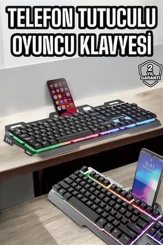 Oyuncu Klavyesi Q Klavye Rgb Işıklı Mouse Hediyeli Diğer