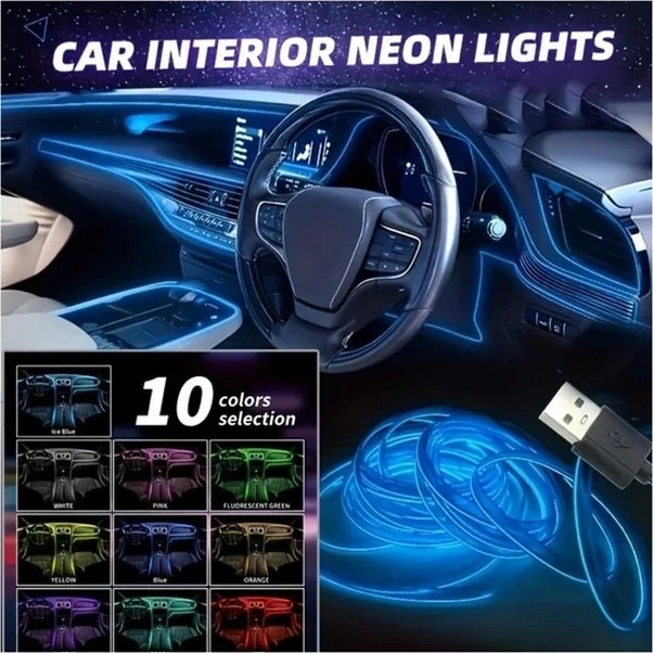 Trendooze Turcoshop11 Mor 78.74 İnç Usb Araç İçi Led Dekorasyon Şeridi