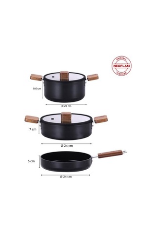 Neoflam 0128 D-neobn5s Bıen Alumınyum Dokum Tencere Setı 5 Prc Sıyah