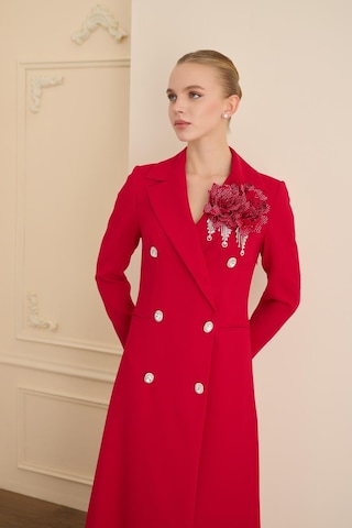 Senna Rose Stone Dress Kırmızı Kırmızı