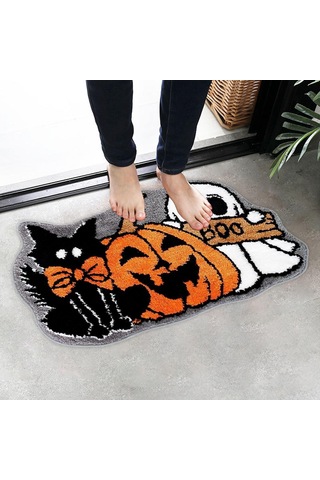 Suntek Cadılar Bayramı Zemin Matı Modern Dekoratif Alan 40cmx60cm Çok Renkli