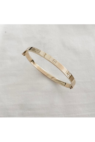 8 Ayar Altın Vidalı Kelepçe - Buyd892 Yeşil