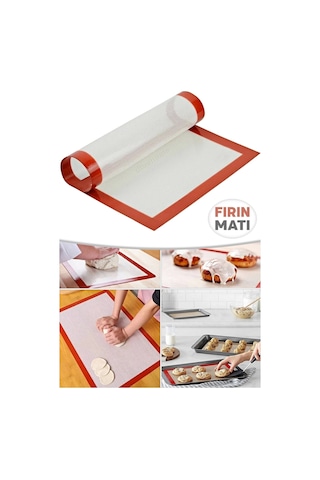 Fırın Matı Silikon Yanmaz Yapışmaz 40 30 Kendinden Yağlı Fırın Pişirme Kağıdı Hamur Açma Matı