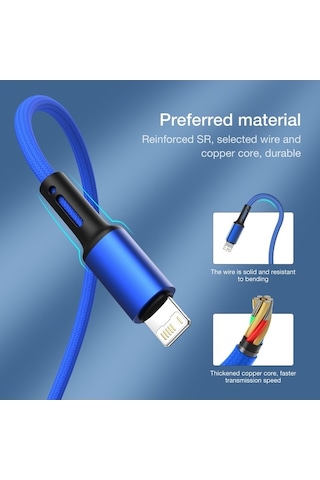 Prestigegoods İphone 12-11 Pro Max Uyumlu Hızlı Şarj Usb Kablosu - 2m/3m/25cm Seçenekleri