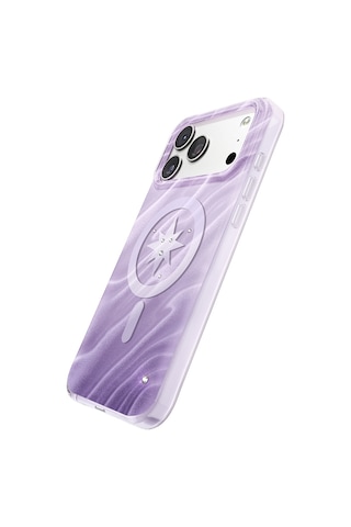 İphone 18 Pro Max Kılıf M-safeli Orjinal Swarovski Taşlı Zore Paris Rovix Sert Pc Kapak Açık Mor