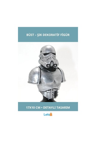 Stormtrooper Figürü 17x10 Cm İkonik Star Wars Büst 1 Adet