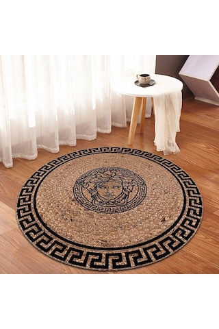 Jüt Yuvarlak Hasır Halı Yolluk Salon Oda Mutfak Halısı Ks-1025