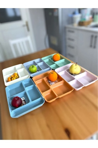 Reis Home 6 Adet Tabldot 5 Bölmeli Lüks Plastik Piknik