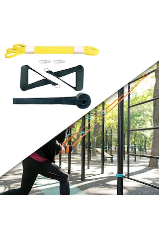 Suntek Direnç Bandı Spor Salonu Streç Yoga Egzersiz Pilates 208cmx0.45cmx0.64cm-sarı Sarı