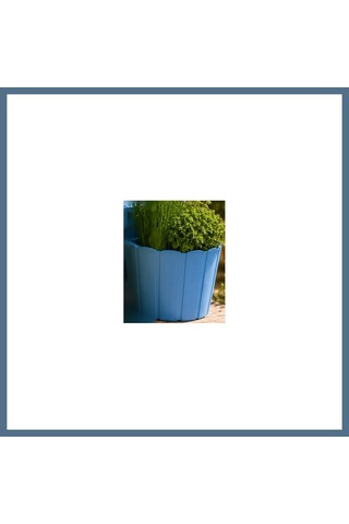 Buradabulabilirsin 3d Baskı Askılı Balkon Saksısı Dikey Çizgili Dekoratif Çiçek Ve Aromatik Bitki Saksısı - Mavi Bbz