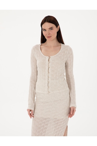 Pierre Cardin Kadın Krem Hırka Örme 50301371-vr071 Krem