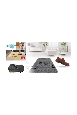 Çamaşır Makinesinde Yıkanabilir Kir Toz Emici Mikrofiberli Paspas 4741 Açık Gri