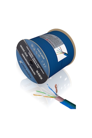 Apronx Cat6 23AWG 305 Metre Outdoor 0.57 MM Mavi Network Kablosu