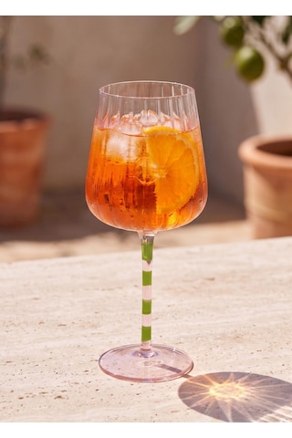 The Mia Şarap Kadehi Pembe Yeşil 500 Ml Çok Renkli