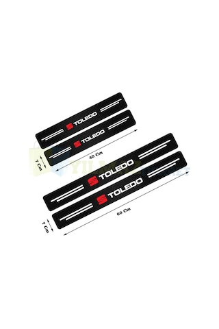 Seat Toledo Logo Karbon Kapı Eşiği Koruma Oto Sticker 4 Parça