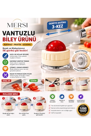 Vantuzlu Bıçak Bileme Aparatı Kaymaz Pratik Bıçak Ve Makas Bileyici